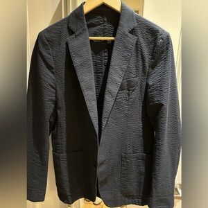 Officine Generale Slim Fit Seersucker Blazer